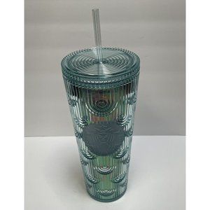 Starbucks Tumbler Spring 2022 Mermaid Green Iridescent Rainbow Clear 24 oz New